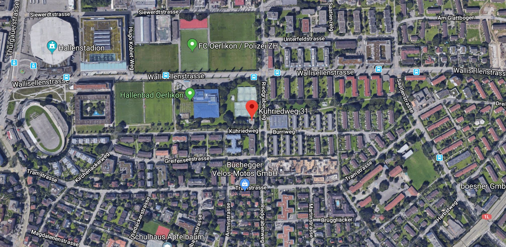 Google Map - Standort Tennis Club Oerlikon